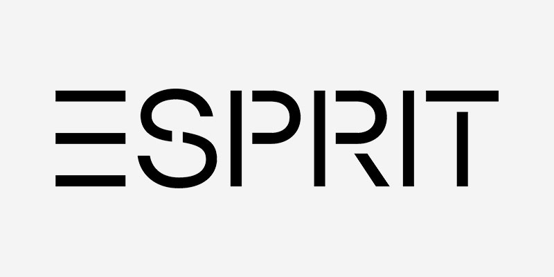 ESPRIT brand logo in bold black letters on a light gray background.