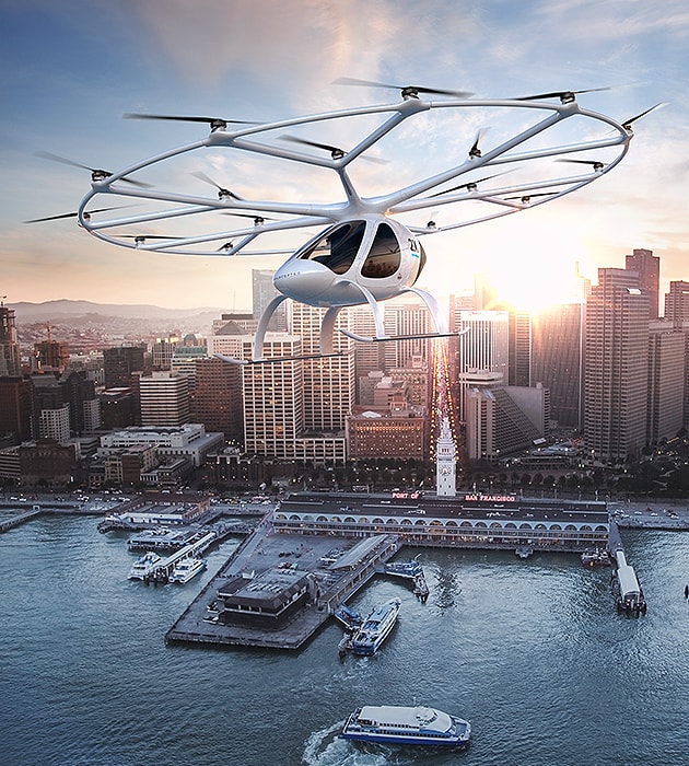 Volocopter over San Francisco Harbour